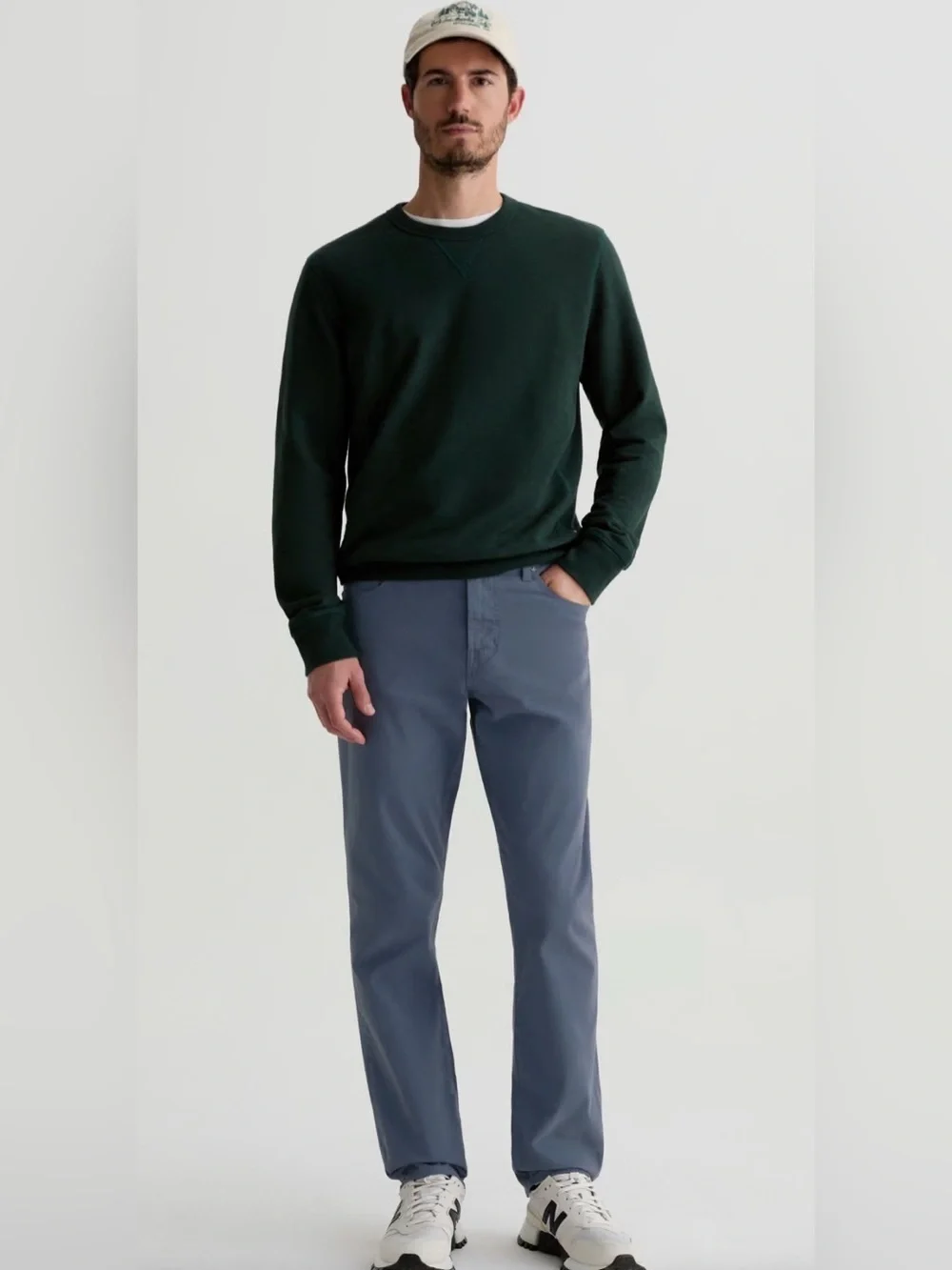 Ag Adriano Goldschmied Men's Straight Jeans in Slate Gray-Blue